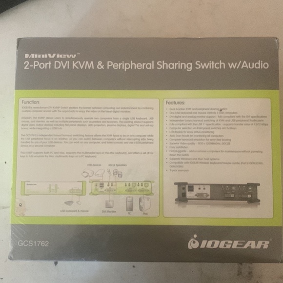 IOGEAR 2-Port DVI KVMP Switch with Audio and Cables, GCS1762 - Picture 3 of 7